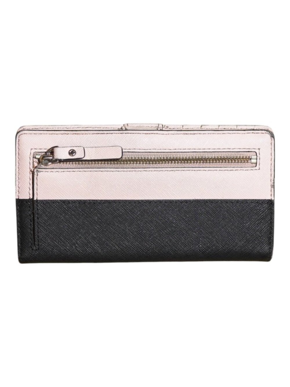 Kate Spade Stacy Wallet Cream Black Saffiano Leather Bifold - Picture 3 of 10